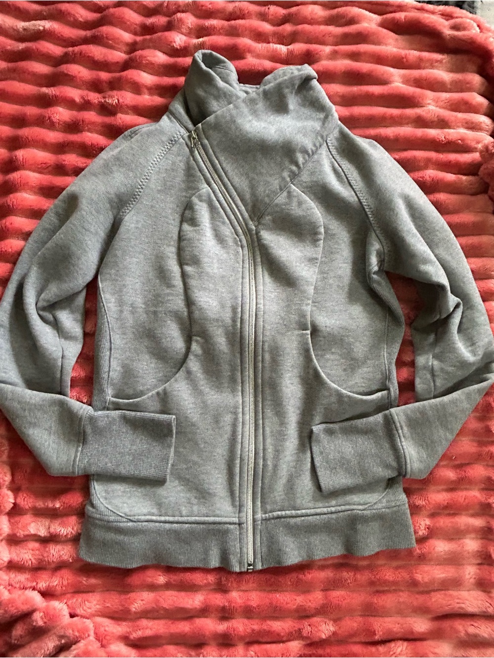 lululemon athletica Gray Asymmetrical Zip Hoodie